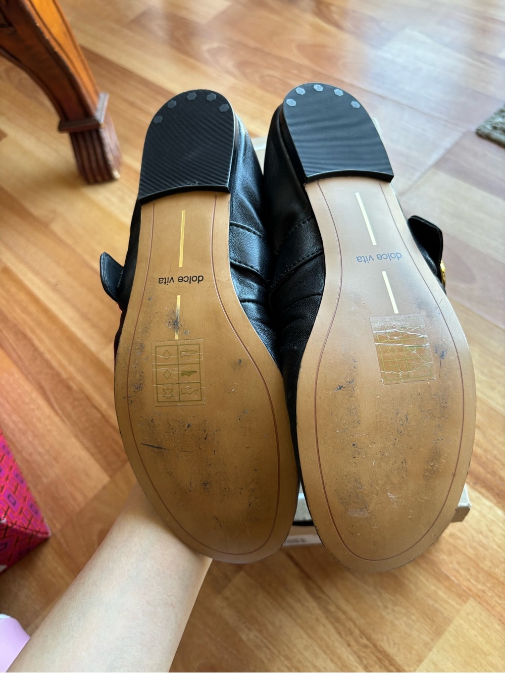 Dolce Vita Caely Black Mary Jane Ballet Flats with Gold Buckle - Picture 14 of 14